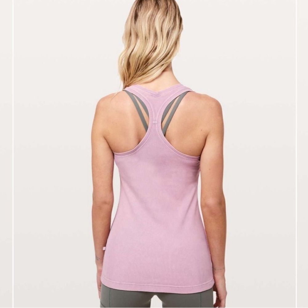 Lululemon cool racerback ribbed tank washed antoinette pink - Picture 2 of 5